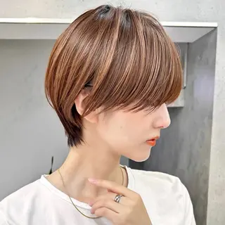 ショート カラー 艶髪/ショート/ ボブ/なつきのヘアスタイル