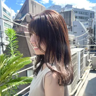 セミロング カラー ヘアアレンジ HIROKO / 透明感暖色カラー🎀のヘアスタイル