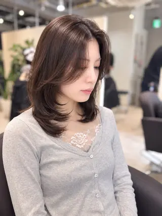 ミディアム カラー パーマ マンツーマン美容師/ 艶髪/YUKAのヘアスタイル