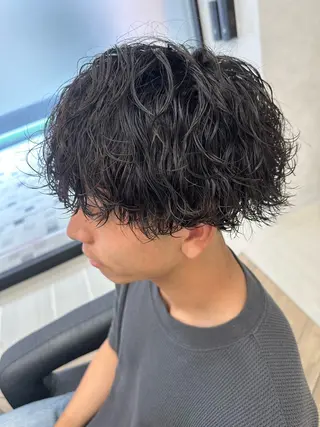 ミディアム パーマ メンズ 💈メンズ特化 美容師サキ💈のヘアスタイル