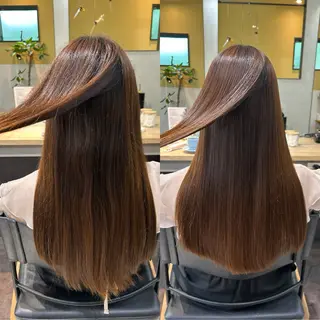 ロング パーマ hubhair レイヤー/透明感のヘアスタイル