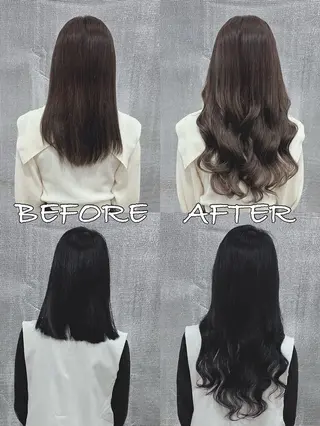 ロング カラー ヘアアレンジ LIP 大阪本店 エクステ 堀谷和孝のヘアスタイル