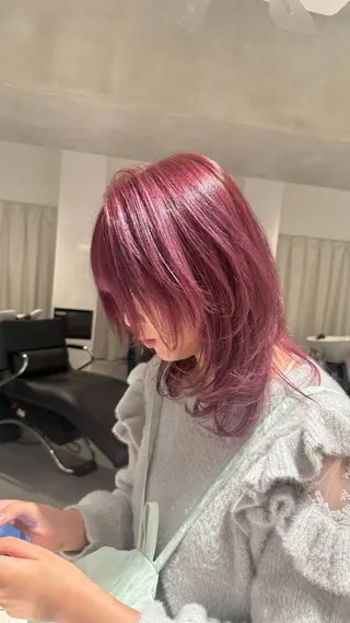 ミディアム カラー ツヤ髪/ハイトーン 💎Nokaのヘアスタイル