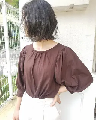 カラー 🙃 透明感カラー/ボブのヘアスタイル