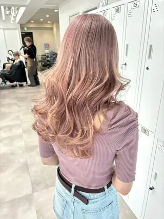 ロング カラー パーマ 🎀ブリーチ ハイト ーン ♡Kanon♡のヘアスタイル