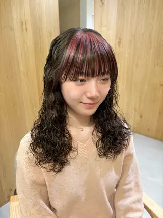 セミロング カラー パーマ ブリーチパーマ 🎀Rumiのヘアスタイル