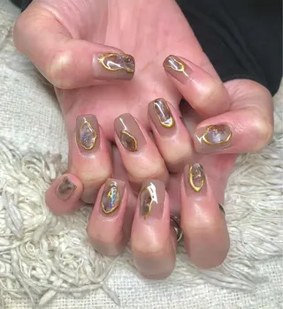 ミディアム カラー パーマ ヘアアレンジ キッズ ネイル マツエク・マツパ el. by Aoのネイルデザイン