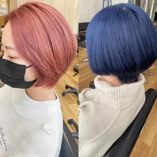 ショート カラー ヘアアレンジ 夜23時まで予約🉑 reverieあきらのヘアスタイル