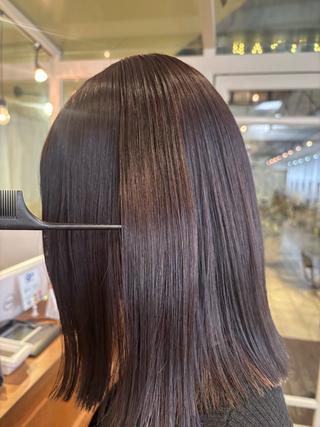 セミロング パーマ くいた あやなのヘアスタイル