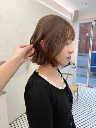 ショート ベージュ🤎透明感 カラー/ボブ🔔リンのヘアスタイル