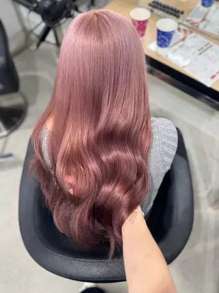 セミロング カラー ヘアアレンジ 🤍淡色ピンク&ラベ ンダーYUKI🤍のヘアスタイル