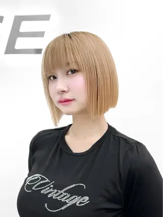 ショート カラー ヘアアレンジ 縮毛矯正🤍 盛れるボブ/ひかりのヘアスタイル