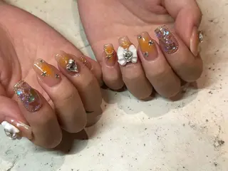 ネイル 韓国/ワンホン/長さ 出しつけ放題🎀のネイルデザイン