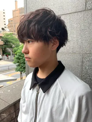ショート カラー パーマ メンズ縮毛矯正 細谷碧海のヘアスタイル