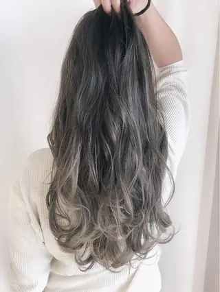 ロング カラー パーマ ヘアアレンジ バレイヤージュ 藤沢 髪質改善 竹内ケンゴのヘアスタイル