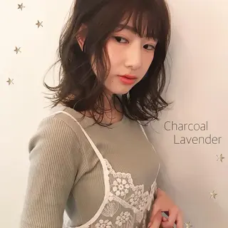 ミディアム カラー 市川 千夏のヘアスタイル