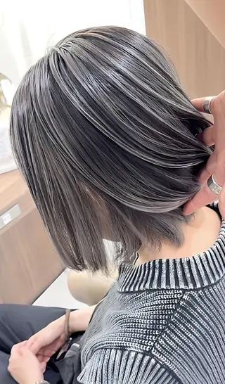 カラー セミロング 山崎俊輔/髪質改善 /バレイヤージュのヘアスタイル