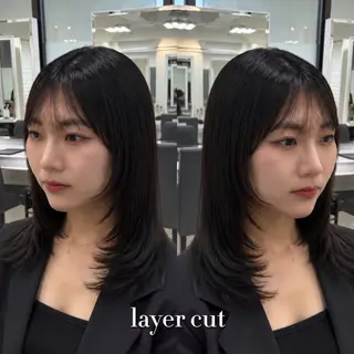 ミディアム 【くびれウルフ/ レイヤー】🖤ゆまののヘアスタイル