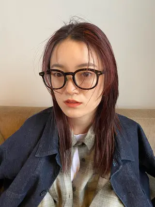 セミロング ムナカタ アカリのヘアスタイル