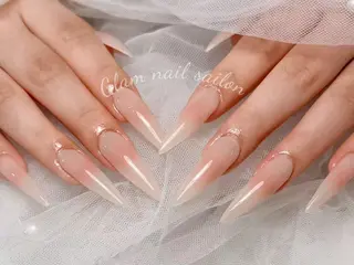 ネイル エツメ💅 長さ出し🎀デザインのネイルデザイン