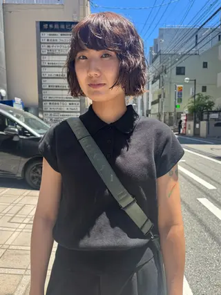 ショート カラー パーマ しずく/Lilu/ 博多美容室のヘアスタイル