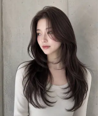 セミロング カラー ヘアアレンジ 🌫️大人韓国ヘア 🌫️naoyaのヘアスタイル