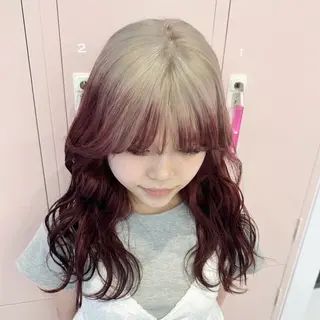 ロング ハイトーン/韓国 ヘア momo˚✧₊のヘアスタイル