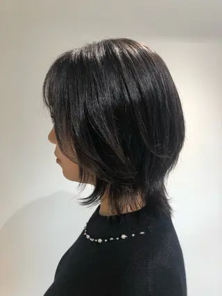 ミディアム soy kufu 川勝のヘアスタイル