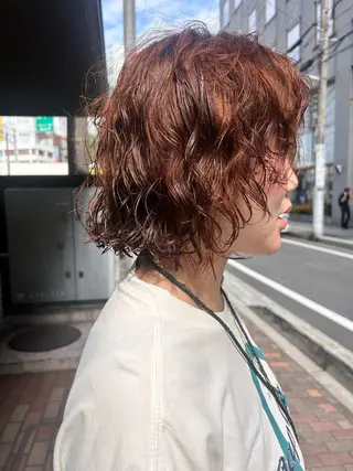 ショート カラー パーマ デザインパーマ/ カット/nanaのヘアスタイル