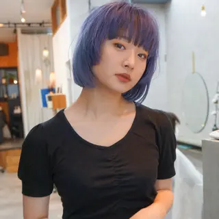 ミディアム カラー ダウンパーマ 【sity.ザイク】のヘアスタイル