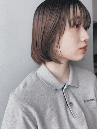 ショート カラー パーマ ボブパーマコテ巻き風 パーマNo1深江秀平のヘアスタイル