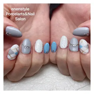 ミディアム ネイル 🐾enen style 🐾のネイルデザイン