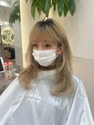 セミロング カラー 韓国ヘア/巻ける 縮毛矯正/リョウヤのヘアスタイル