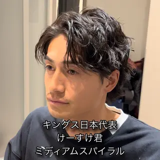 ミディアム パーマ メンズ 池袋メンズNo.1 増田リツヤのヘアスタイル