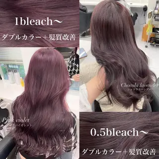 セミロング カラー 抜け感レイヤー︴ ニュアンスカラーのヘアスタイル