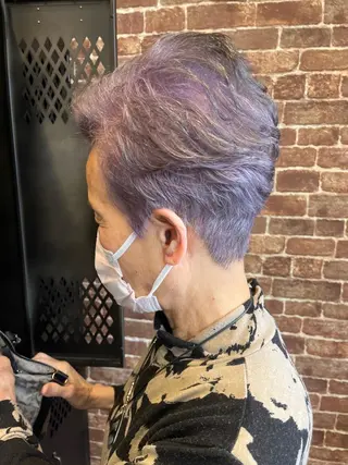 ショート カラー パーマ ヘアアレンジ メンズ キッズ ネイル マツエク・マツパ アイブロウ 久木原 ゆりのヘアスタイル