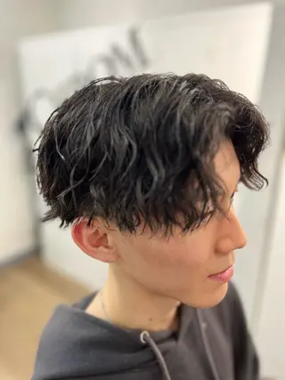 ミディアム パーマ メンズ 【メンズ専用サロン】 💈小林遥希💈のヘアスタイル