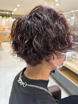 ミディアム カラー パーマ メンズ 💈メンズ特化 美容師サキ💈のヘアスタイル