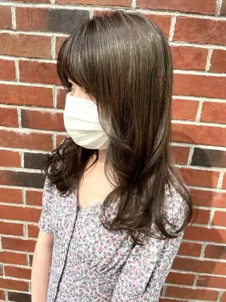セミロング カラー 縞田 健一のヘアスタイル