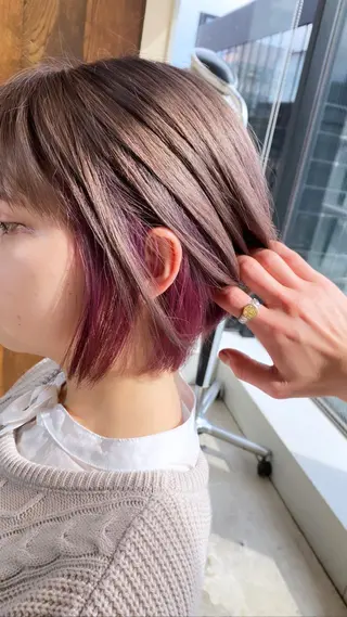 カラー 顔まわりの神様✨ 透明感カラー藤嶋秀幸のヘアスタイル