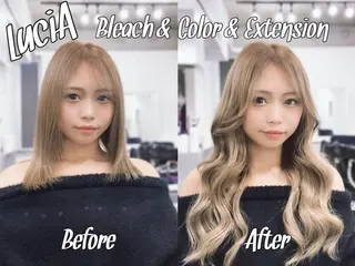 カラー ロング エクステ7:30〜 LuciA\5900のヘアスタイル