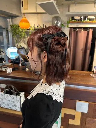 ショート ヘアアレンジ 土田かほ/本日🈳 ヘアセットのヘアスタイル