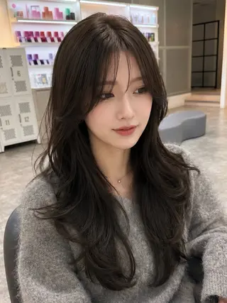 ロング カラー 韓国ヘア*.+ﾟ 伊藤美奈穂のヘアスタイル