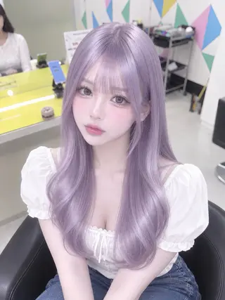 カラー 🫧モテる💗ダメー ジレスハイトーン🫧のヘアスタイル