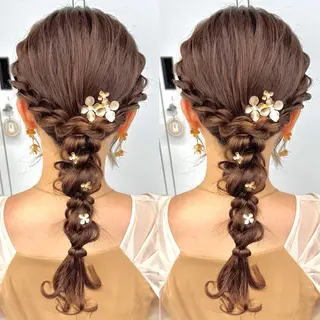 ロング ヘアアレンジ ヘアメ🎀ハイトーン 🩵エクステ🪄しほのヘアスタイル