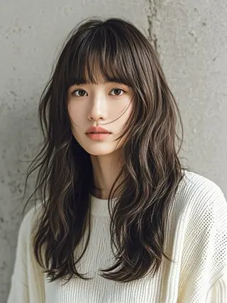 ロング ウルフカット 811 大阪梅田 ウルフのヘアスタイル