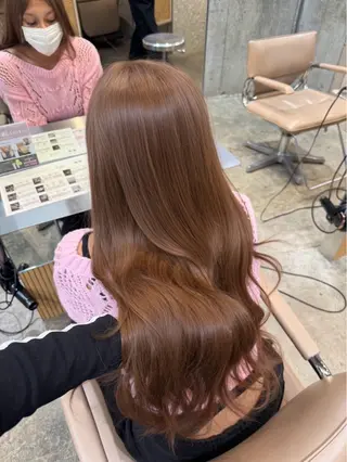 ロング カラー 渋谷/ハイトーン/ グレージュ/あすかのヘアスタイル