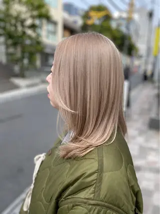 セミロング カラー 🌈艶ハイトーン特化 🌈NOZOMUのヘアスタイル