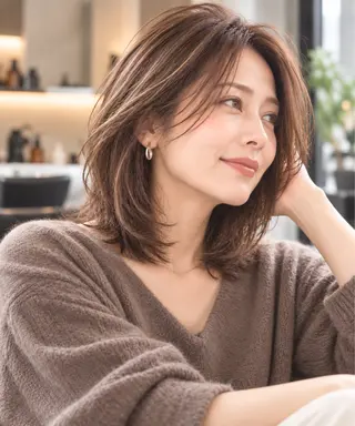 ミディアム カラー 西山竜一 /垢抜け大人髪のヘアスタイル