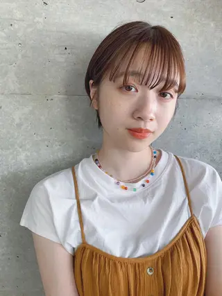 ショート カラー ボブパーマコテ巻き風 パーマNo1深江秀平のヘアスタイル